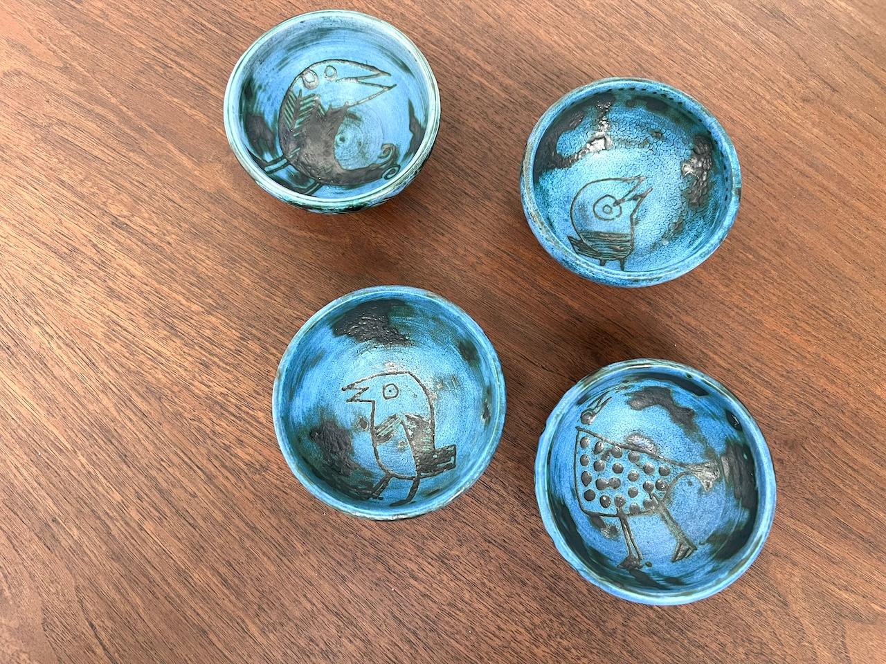 Mid-Century moderno Jacques Blin, serie di 4 tazze in vendita