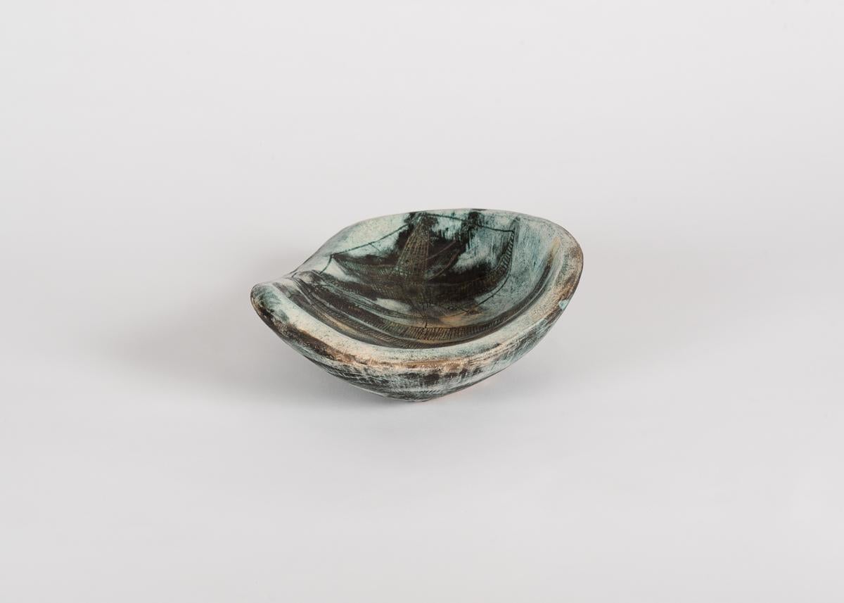 Shallow ceramic dish by Jacques Blin.