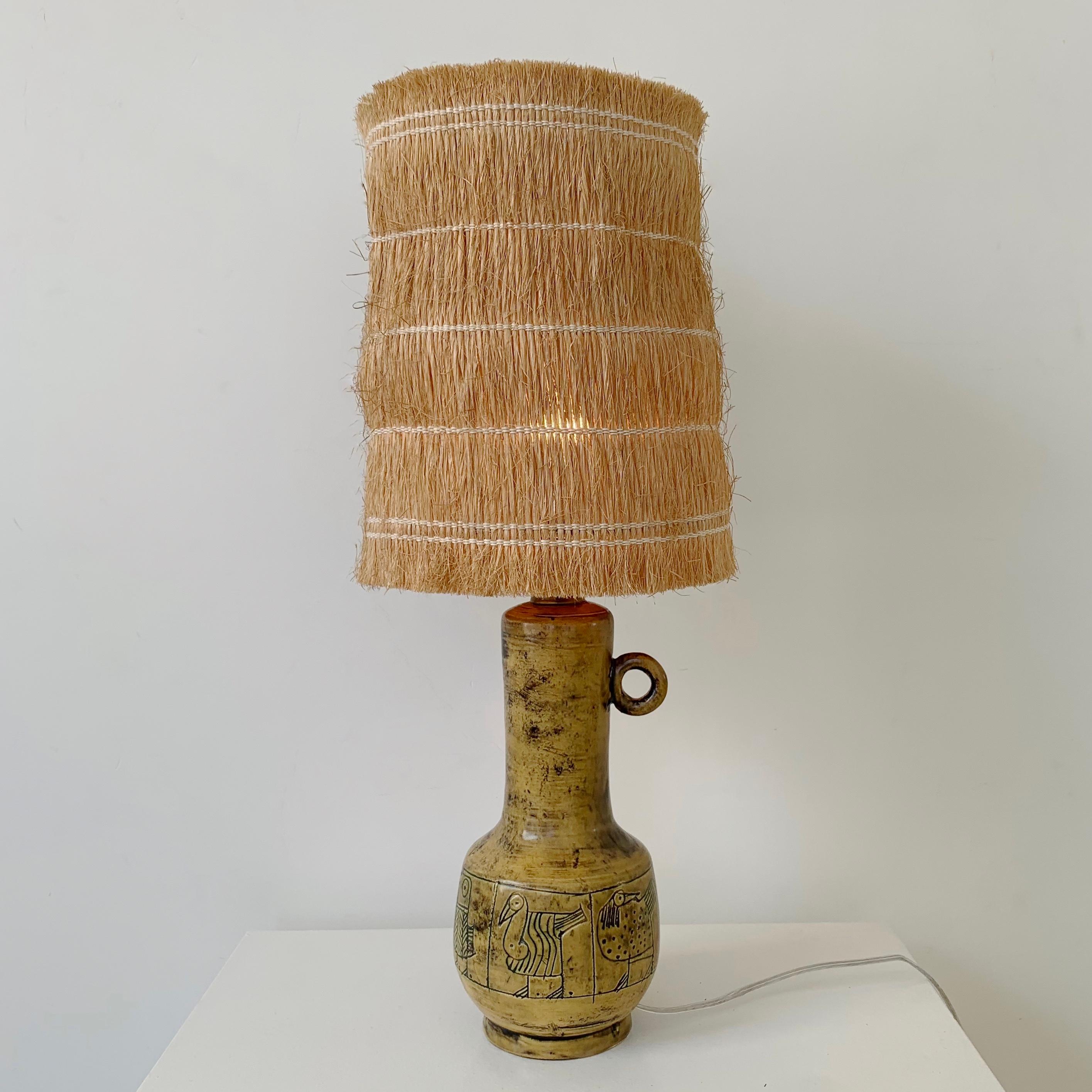 Jacques Blin Signed Original Ceramic Table Lamp, circa 1950, France In Good Condition In Brussels, BE