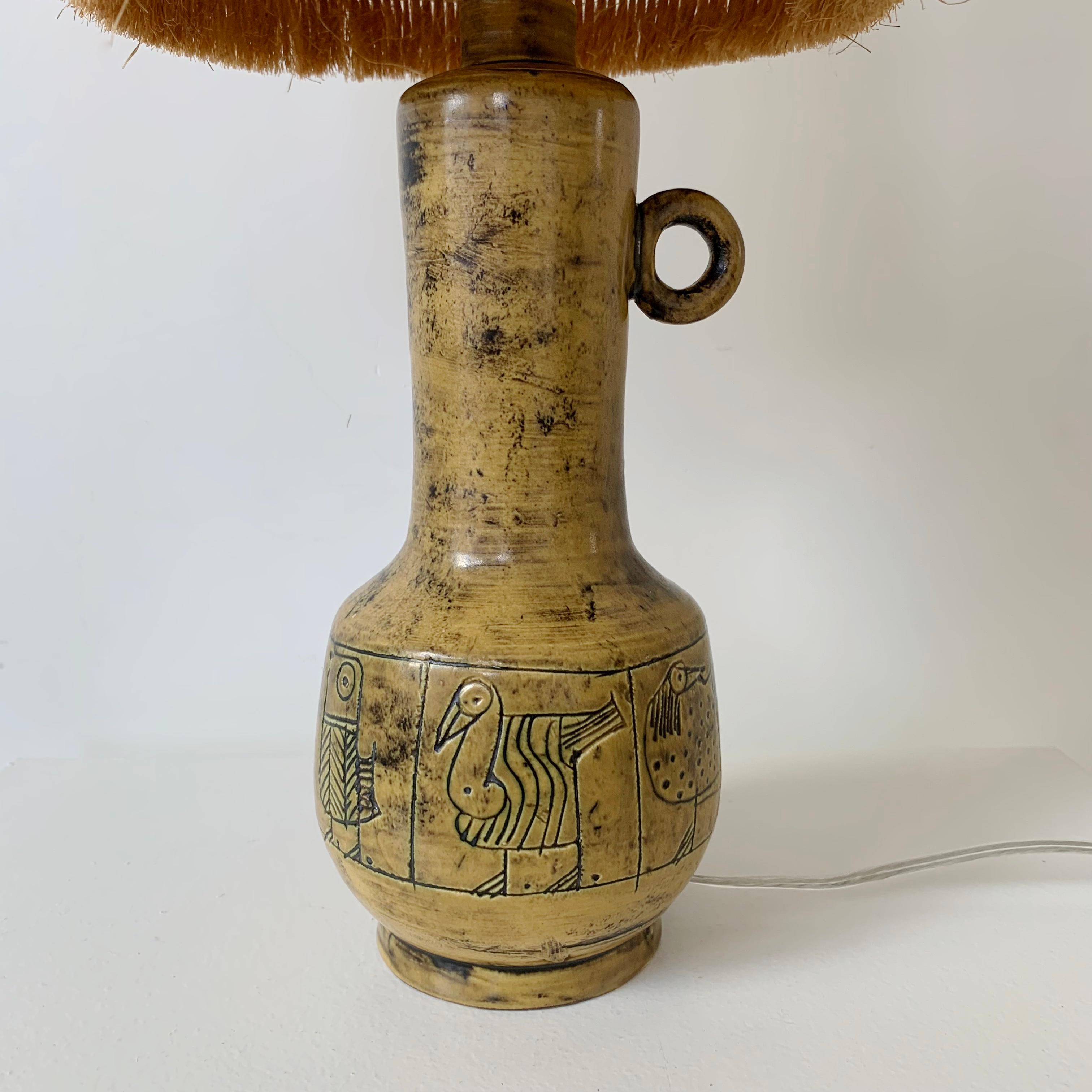 Mid-20th Century Jacques Blin Signed Original Ceramic Table Lamp, circa 1950, France