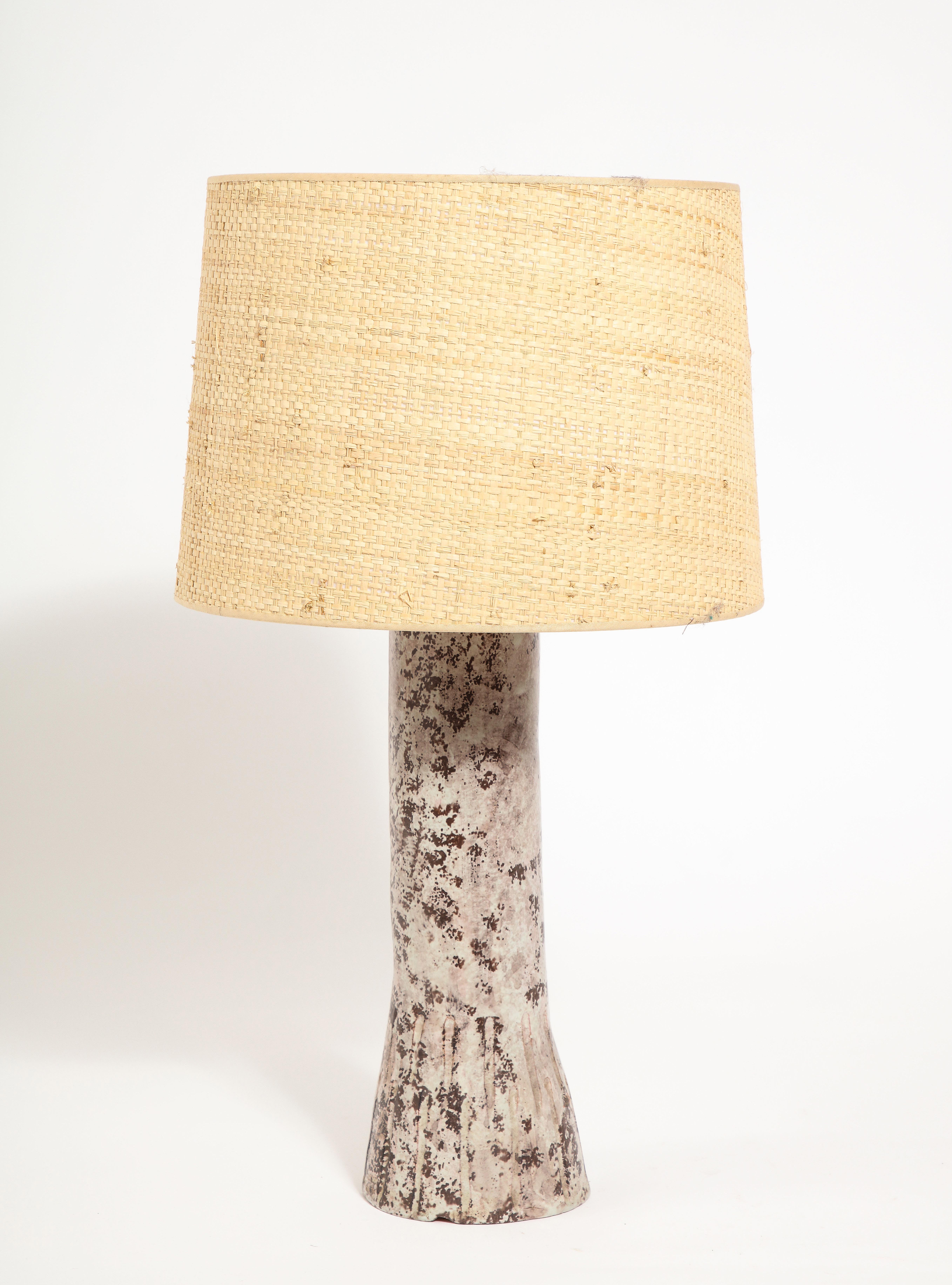 Mid-Century Modern Jacques Blin Ceramic Table Lamp, France 1950's For Sale