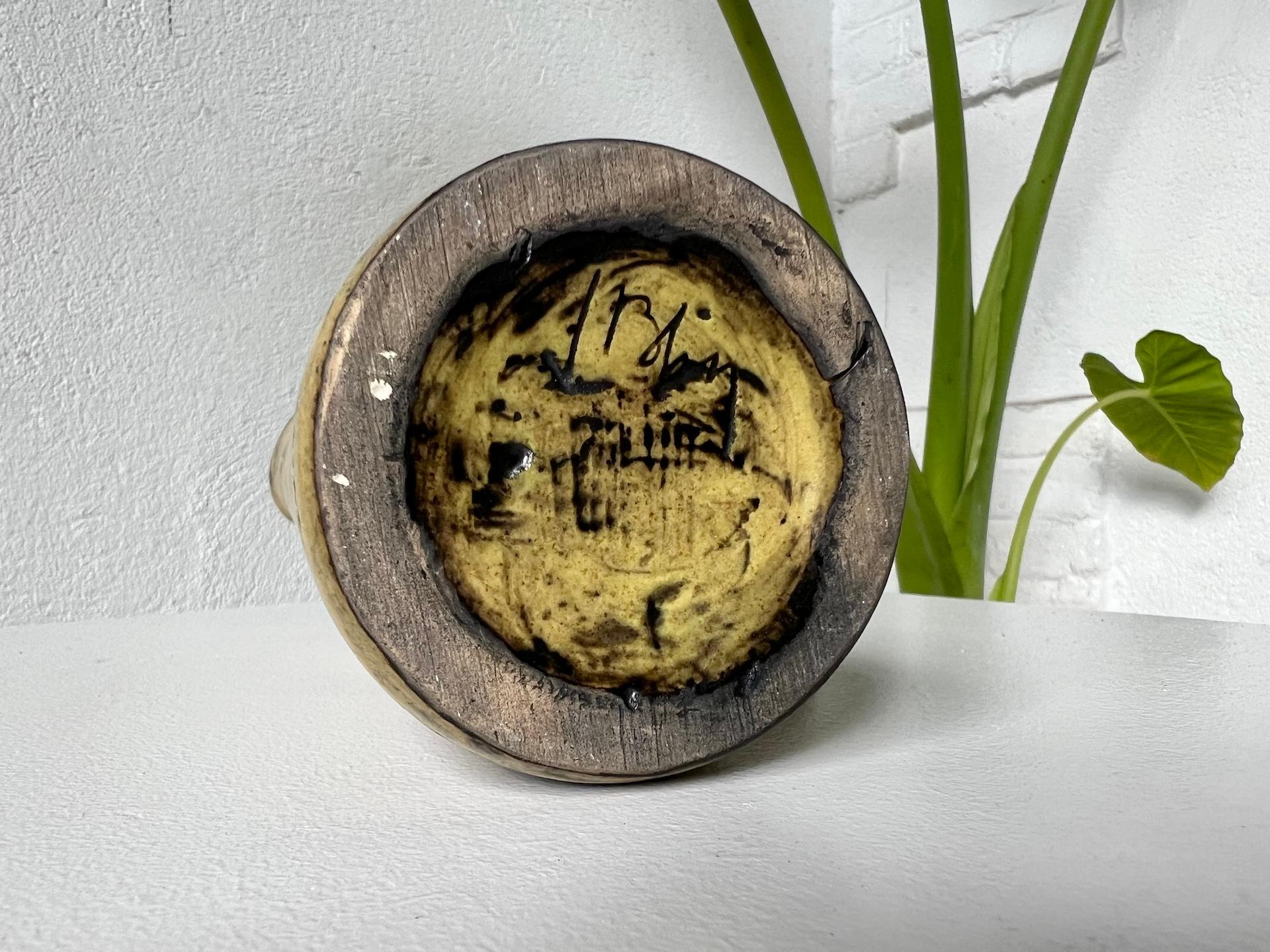 Jacques Blin : Yellow enameled ceramic pitcher For Sale 2