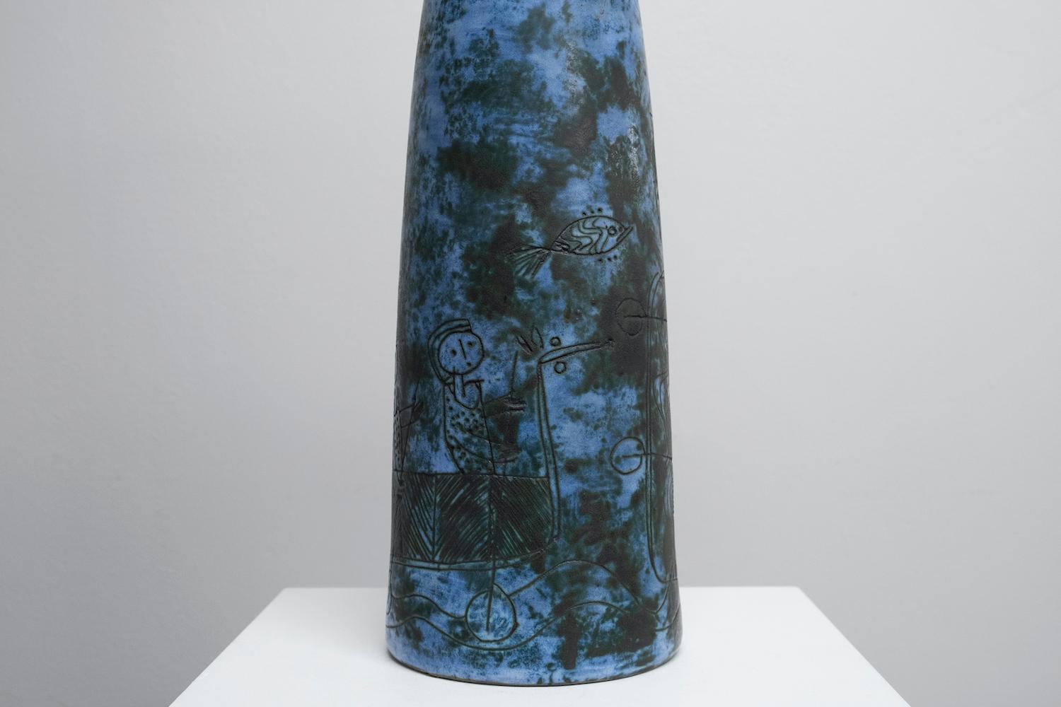 Mid-20th Century Jacques Blin's Huge Ceramic Lamp  For Sale