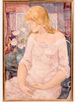 Large French Naive Oil Painting Jacques Boeri Fauvist Color Surrealist Fantasy