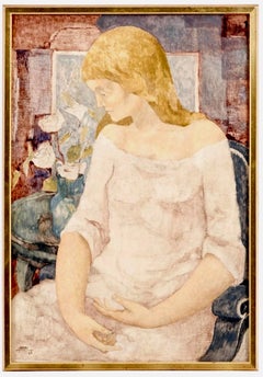 Large French Naive Oil Painting Jacques Boeri Fauvist Color Surrealist Fantasy