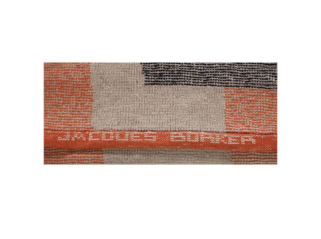 Jacques Borker Tappeto Modernista in Lana Design Geometrico Anni '70 Arancione Nero Bianco In condizioni buone in vendita a Milano, IT