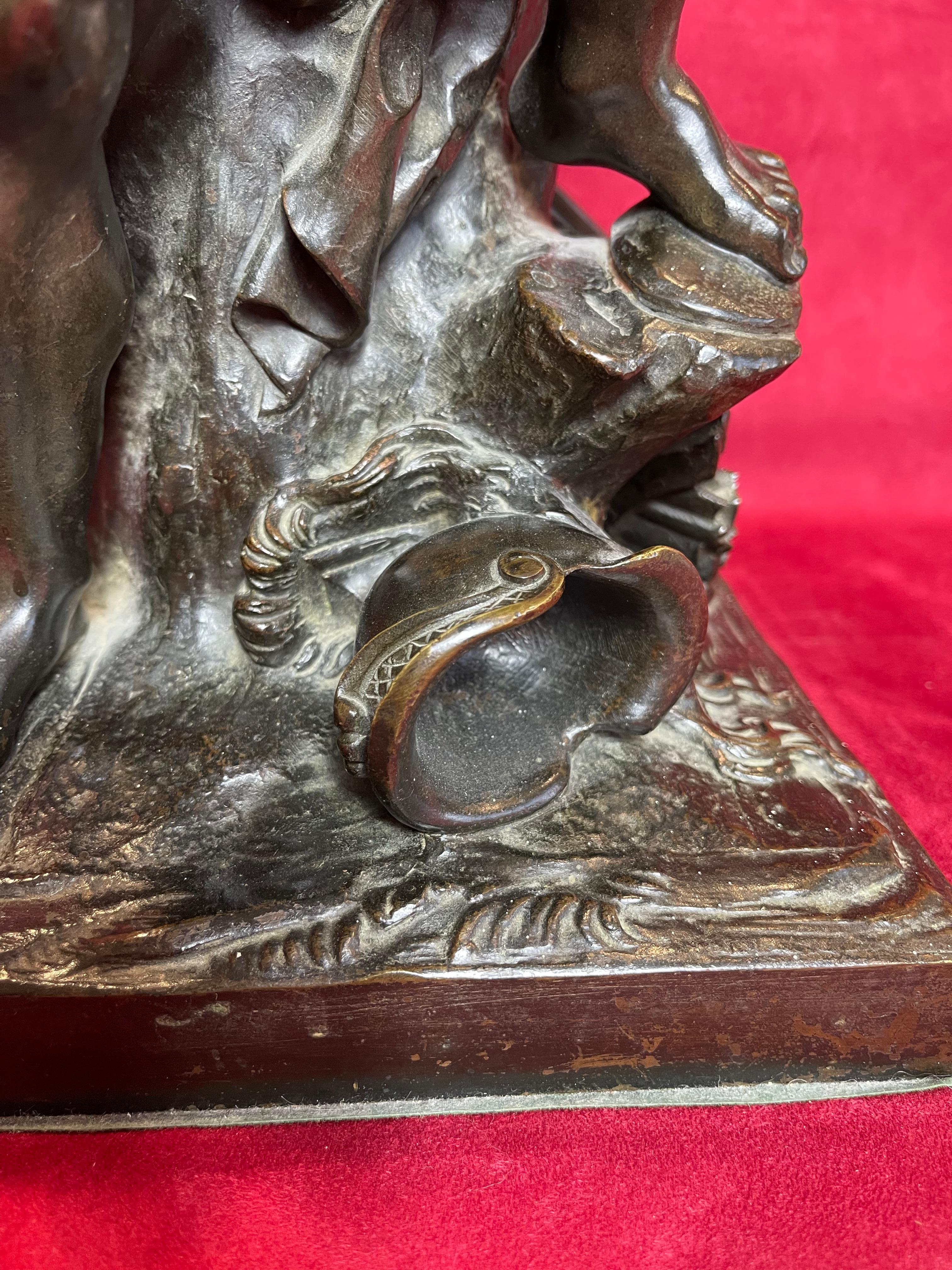 Jacques Bousseau, Bronze, Ulysses Tending the Bow, 19ème siècle Bon état - En vente à Beaune, FR