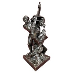 Jacques Bousseau, Bronze, Ulysses Tending the Bow, 19ème siècle