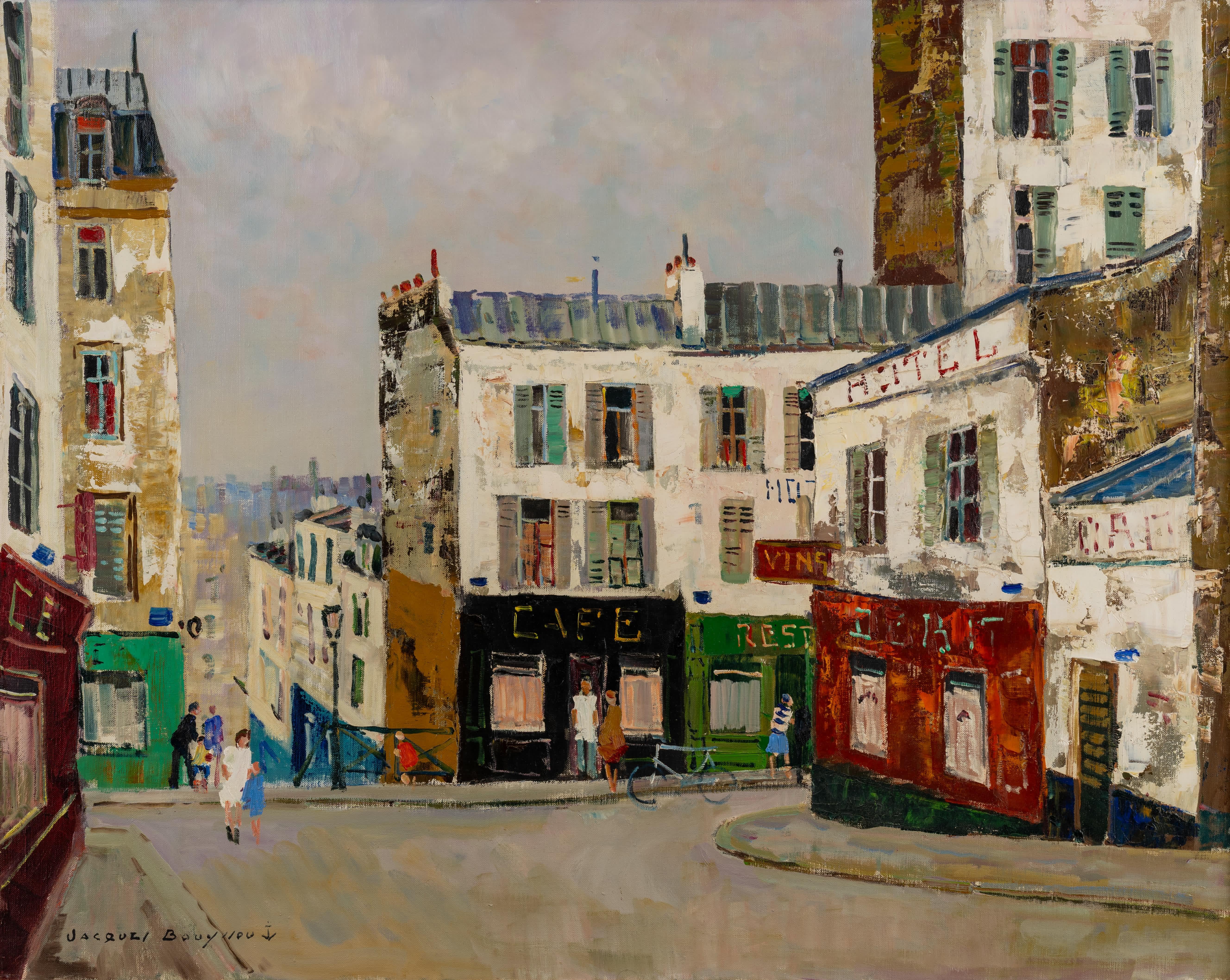 Le Cafe Noir - Modern Painting by Jacques Bouyssou