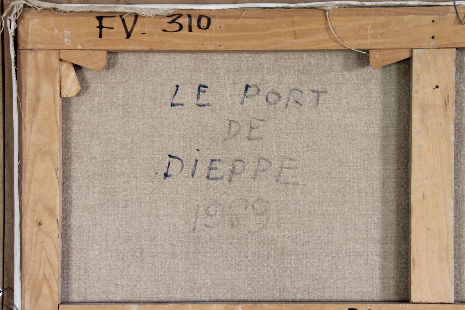 Le port de Dieppe - Post-impressionnisme Painting par Jacques Bouyssou