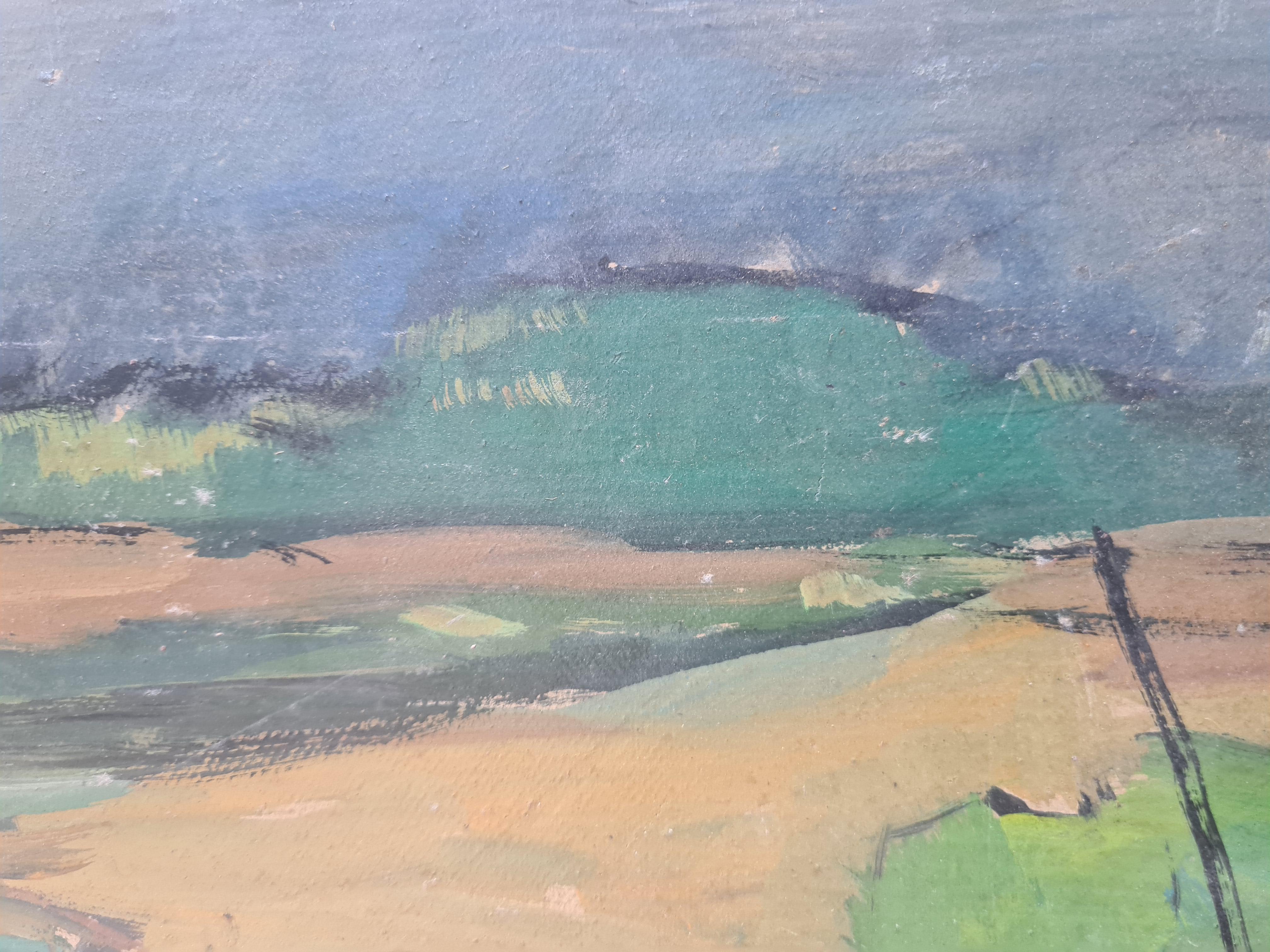 Fauvist Impressionist Landscape in Oil, Paysage de la Loire à l'Île Rategoude. For Sale 1