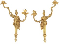 Pair of Exceptional Mars and Minerva Sconces