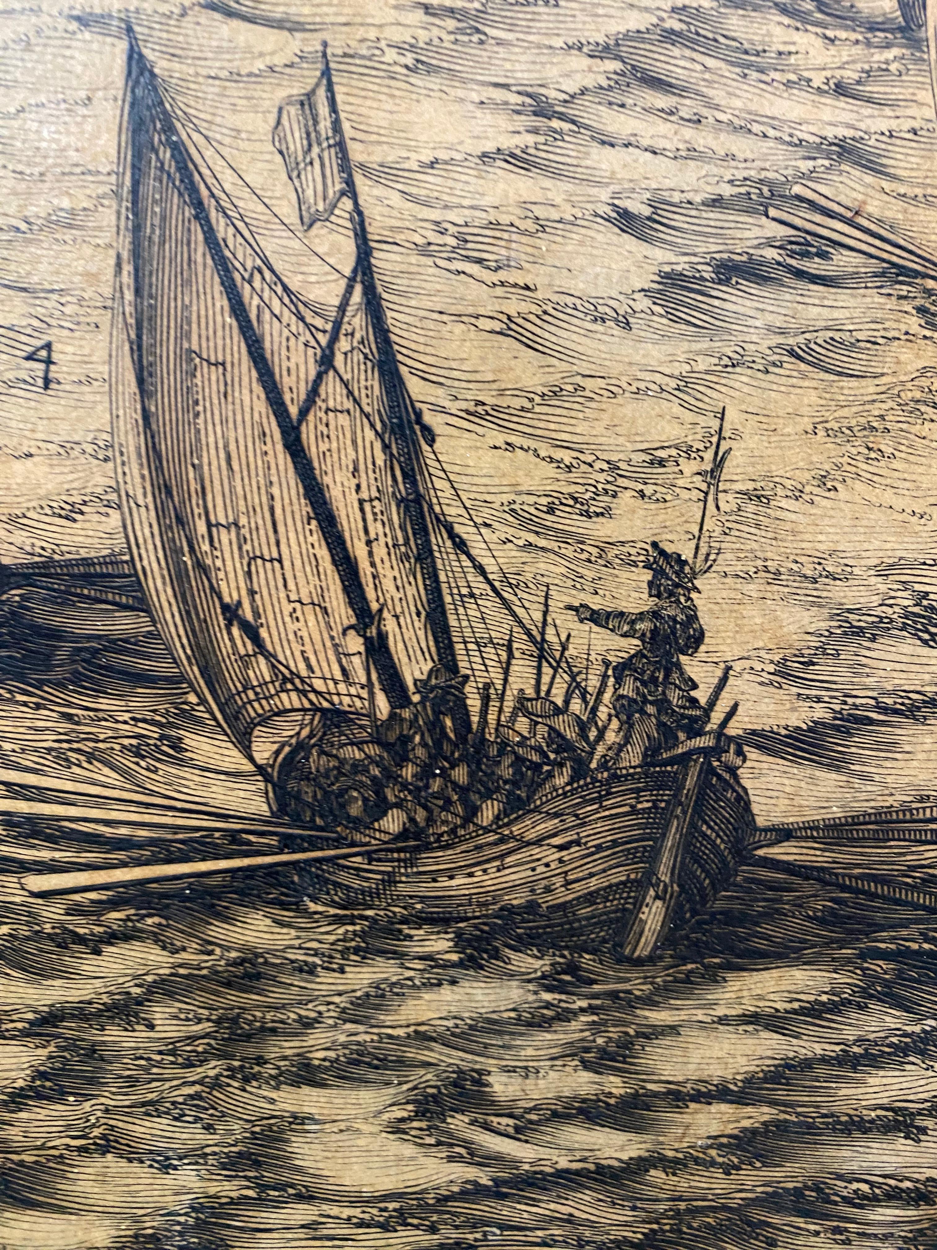 20ième siècle Jacques Callot Scène de bataille du siège de La Rochelle, diviseur de salle en vente