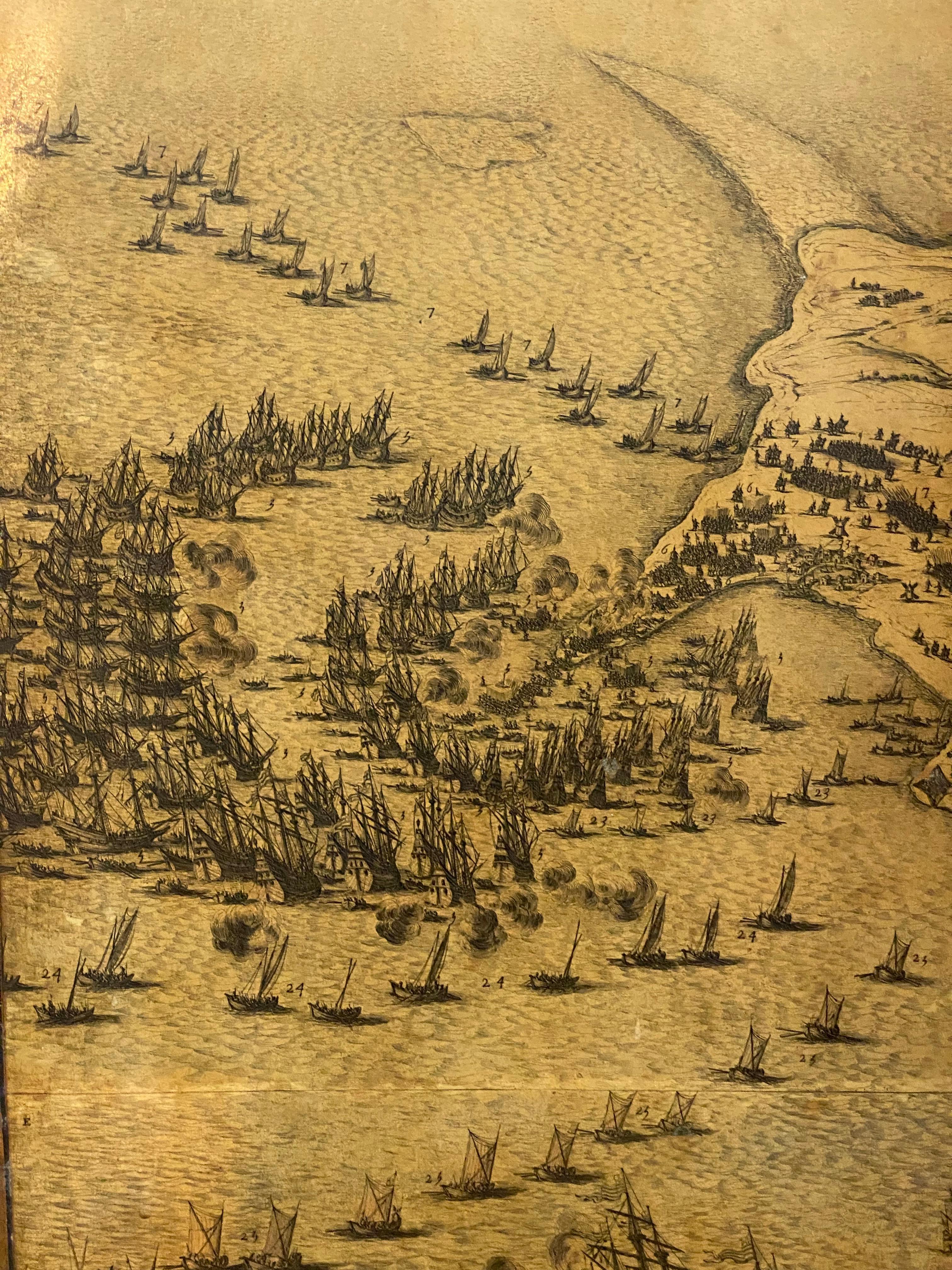 Acier Jacques Callot Scène de bataille du siège de La Rochelle, diviseur de salle en vente