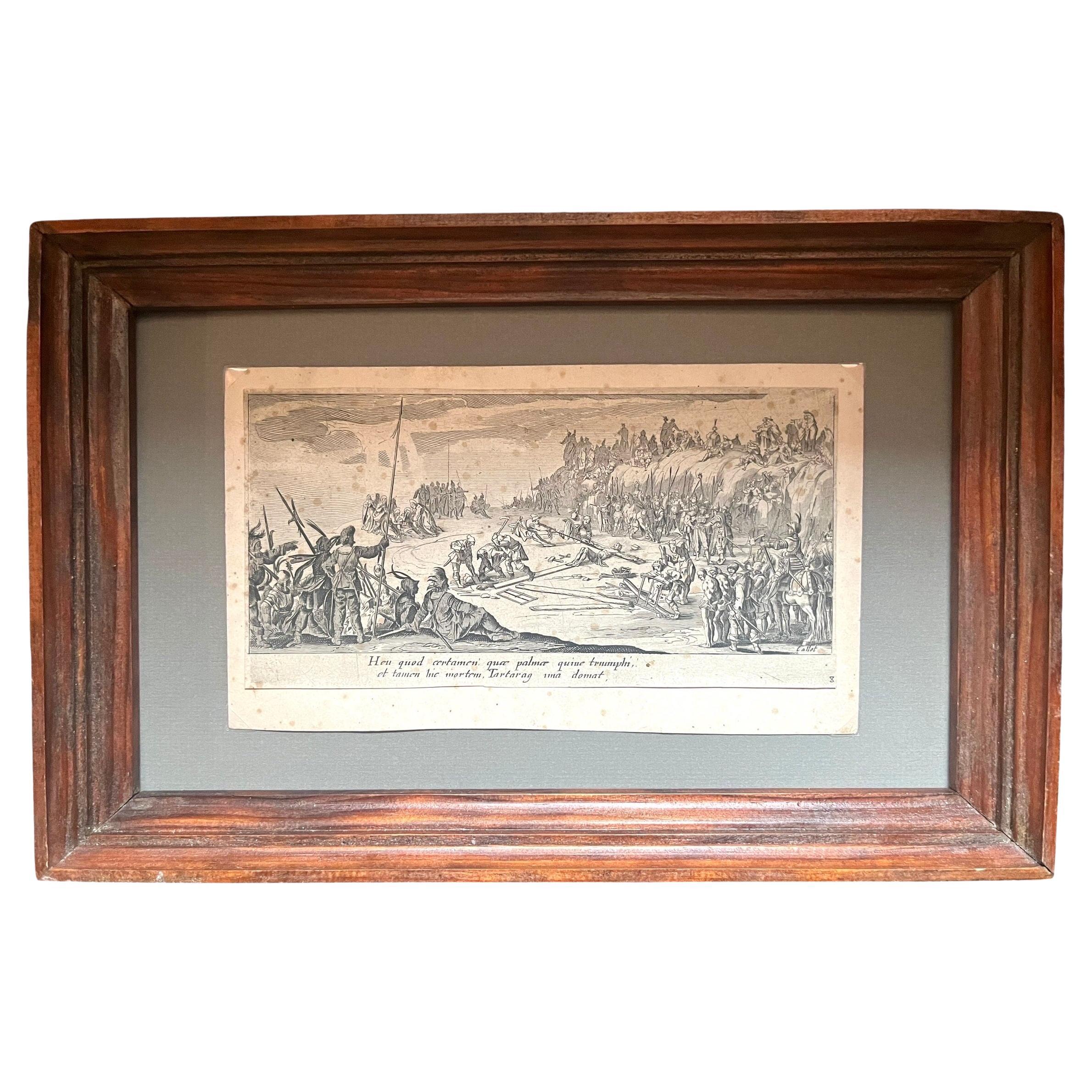Grabado del siglo XVII de Jacques Callot, de la serie La Grande Passion. El grabado representa Le Crucifiement o La Crucifixión.
Este es el séptimo número de una serie de 7 piezas.
Magnífico grabado de Jacques Callot. Tema religioso poco frecuente