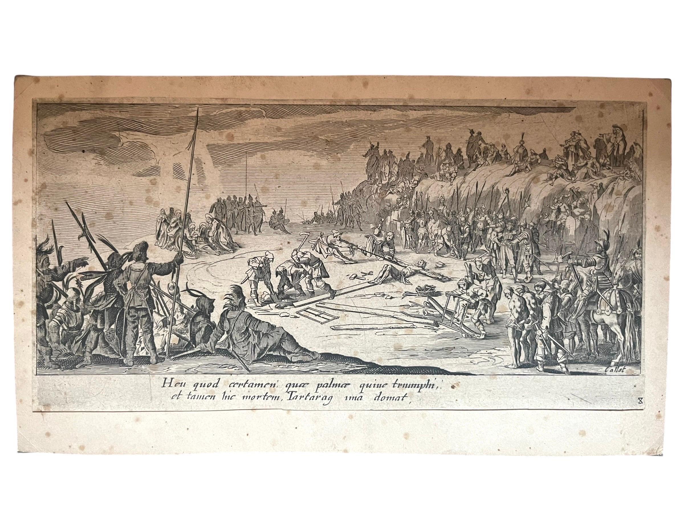 Jacques Callot - Grabado de la crucifixión - La Gran Pasión - Francia XVII Luis XIII en venta