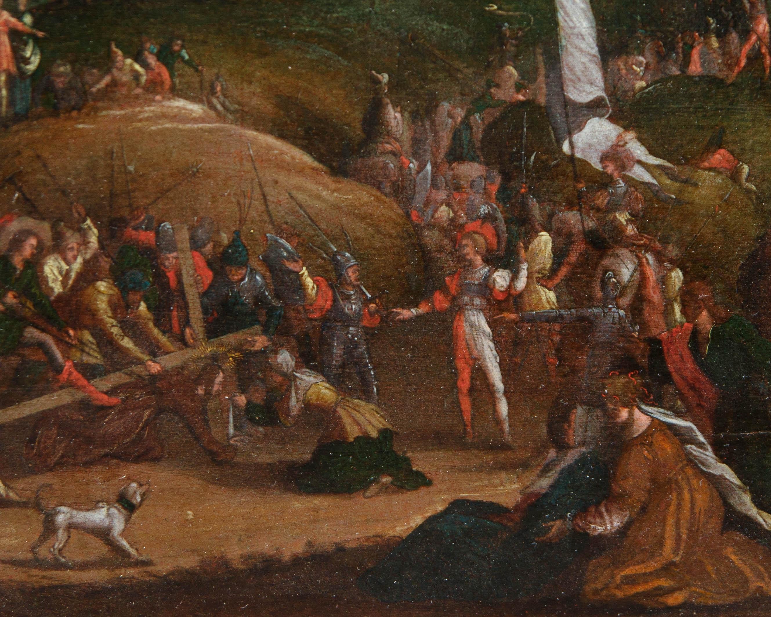 Seguace di Jacques Caillot, prima metà del XVIII secolo  Salita al calvario - Painting Altro stile artistico di Jacques Callot