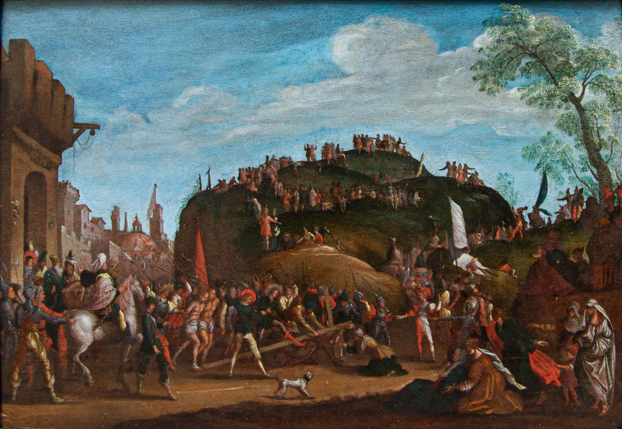 Seguace di Jacques Caillot, prima metà del XVIII secolo  Salita al calvario in vendita 3