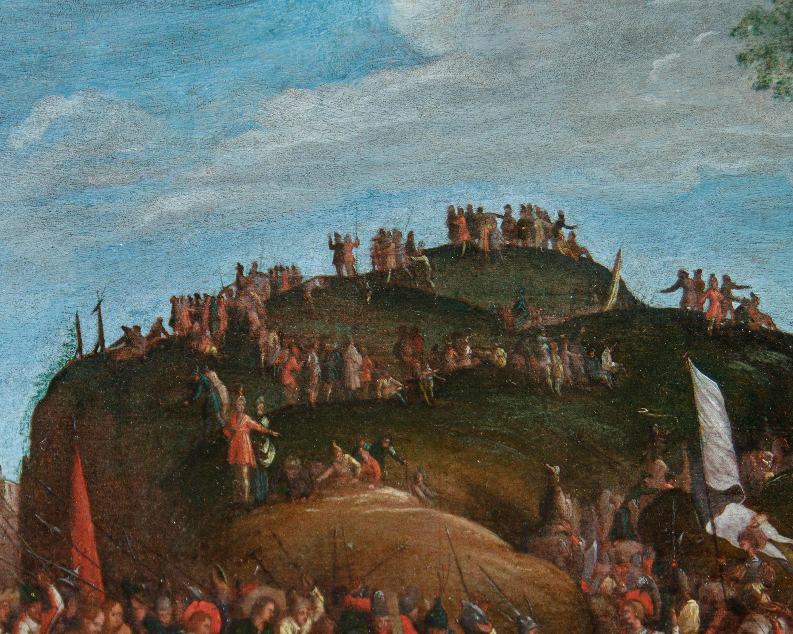 Landscape Painting di Jacques Callot - Seguace di Jacques Caillot, prima metà del XVIII secolo  Salita al calvario