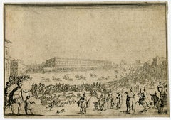 Horserace - Palazzo Pitti in Florence by Jacques Callot - Etching - 17th Century