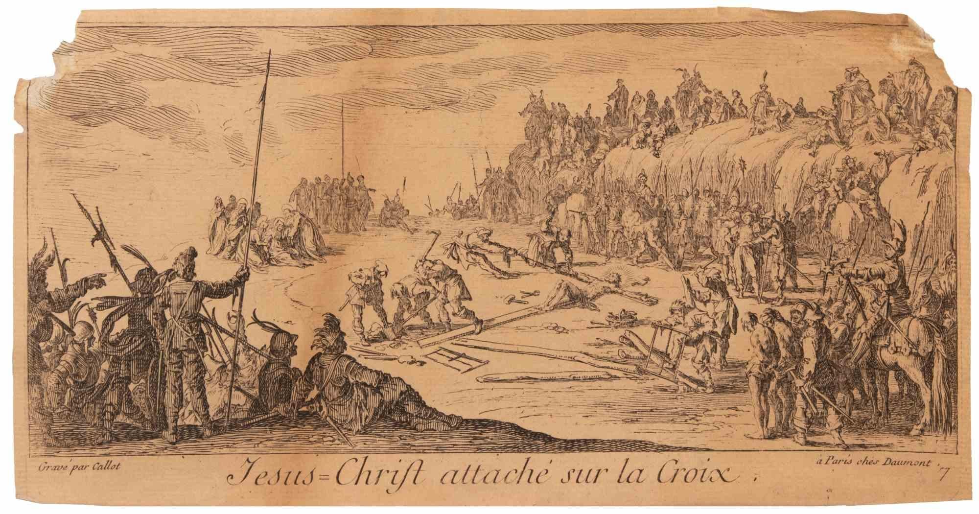 Gravure réalisée par Jacques Callot en 1619-24.

Deuxième état sur deux.

En bon état, avec les coins supérieurs manquants.