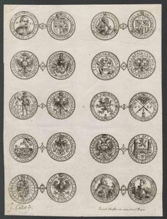Noble Coats of Arms- Original Etching By Jacques Callot - 17th Century