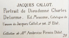 Portrait de Dieudonne Charles Delorme, Heliogravure by Jacques Callot
