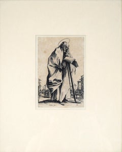St. Simon from Les Grands Apôtres Debout Original 17th Century Etching
