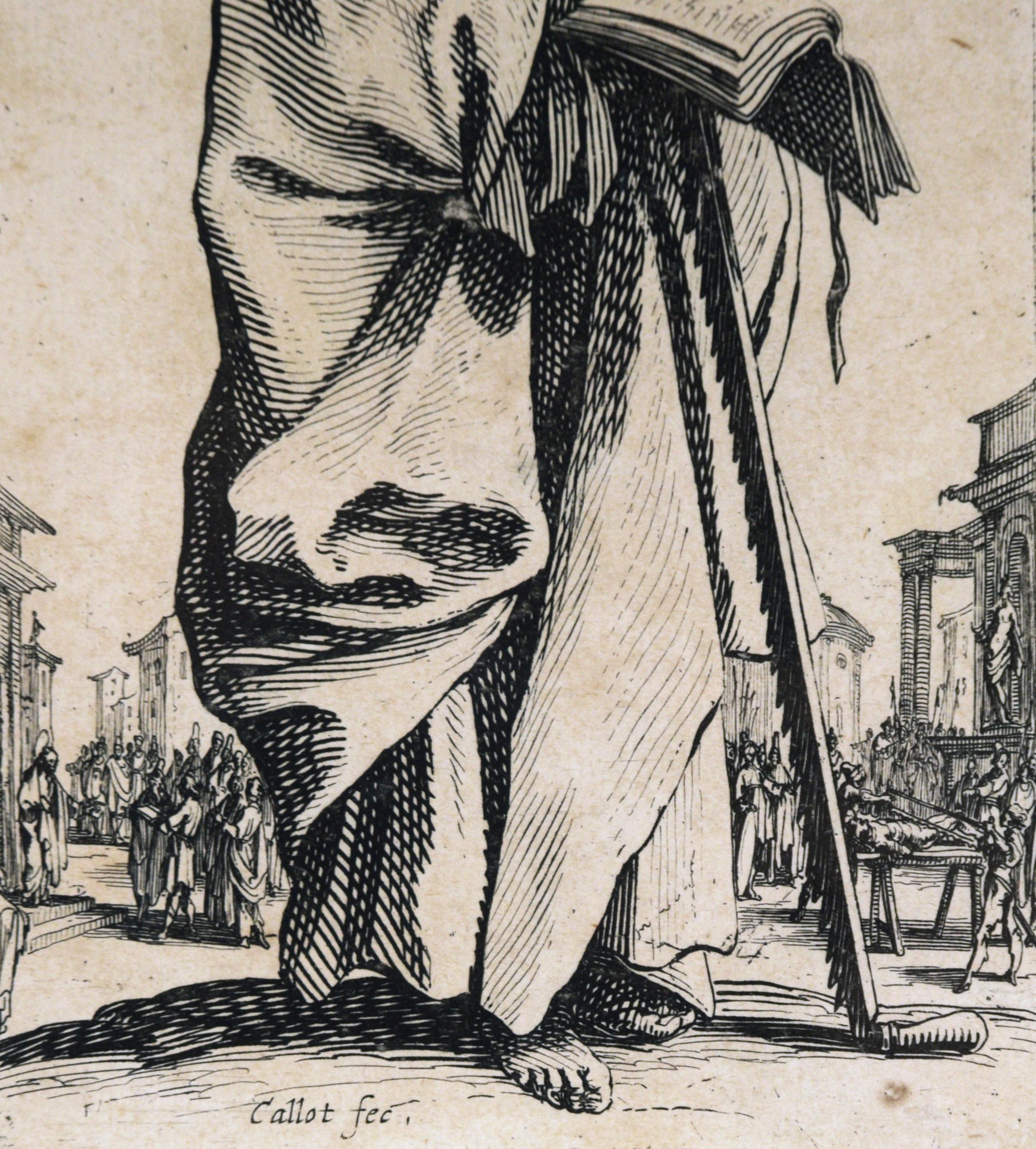 St. Simon aus Les Grands Apôtres Debout Original-Radierung aus dem 17. (Beige), Portrait Print, von Jacques Callot