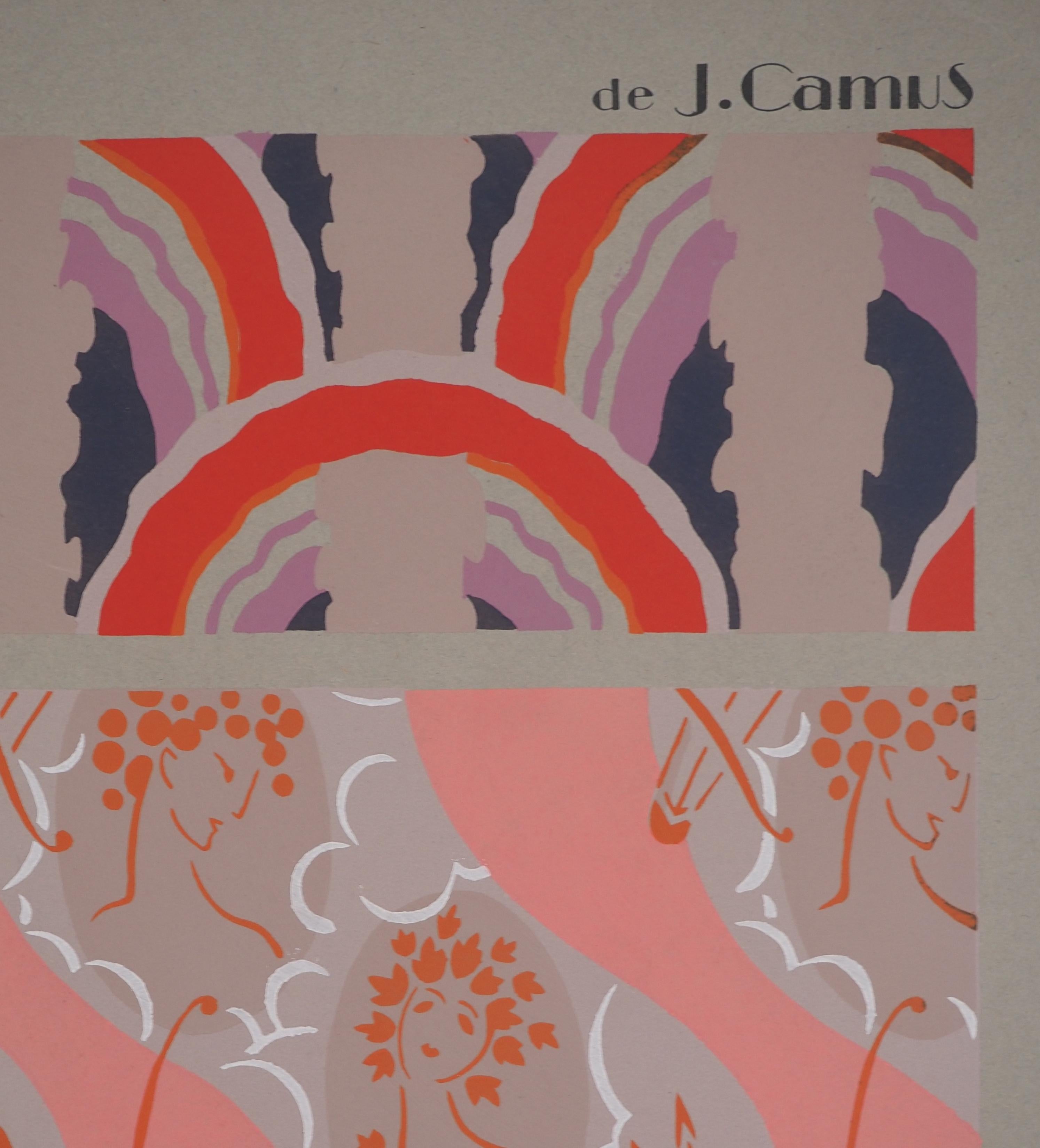 Art Deco : The Vine Woman with her Arrows, 1933 - Original Lithograph - Print by Jacques Camus