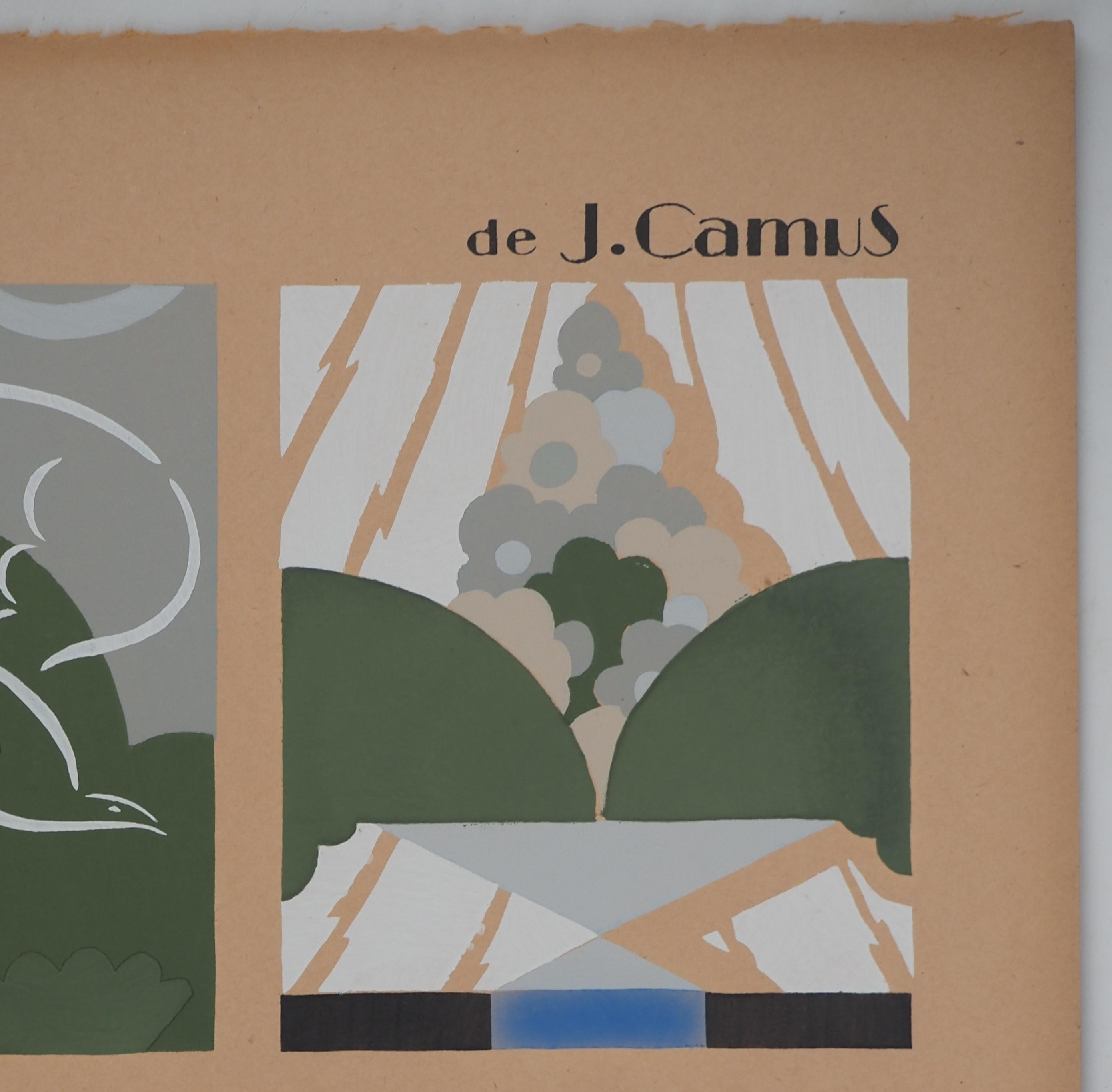 La ciudad gris, 1933 - Litografía original - Print de Jacques Camus