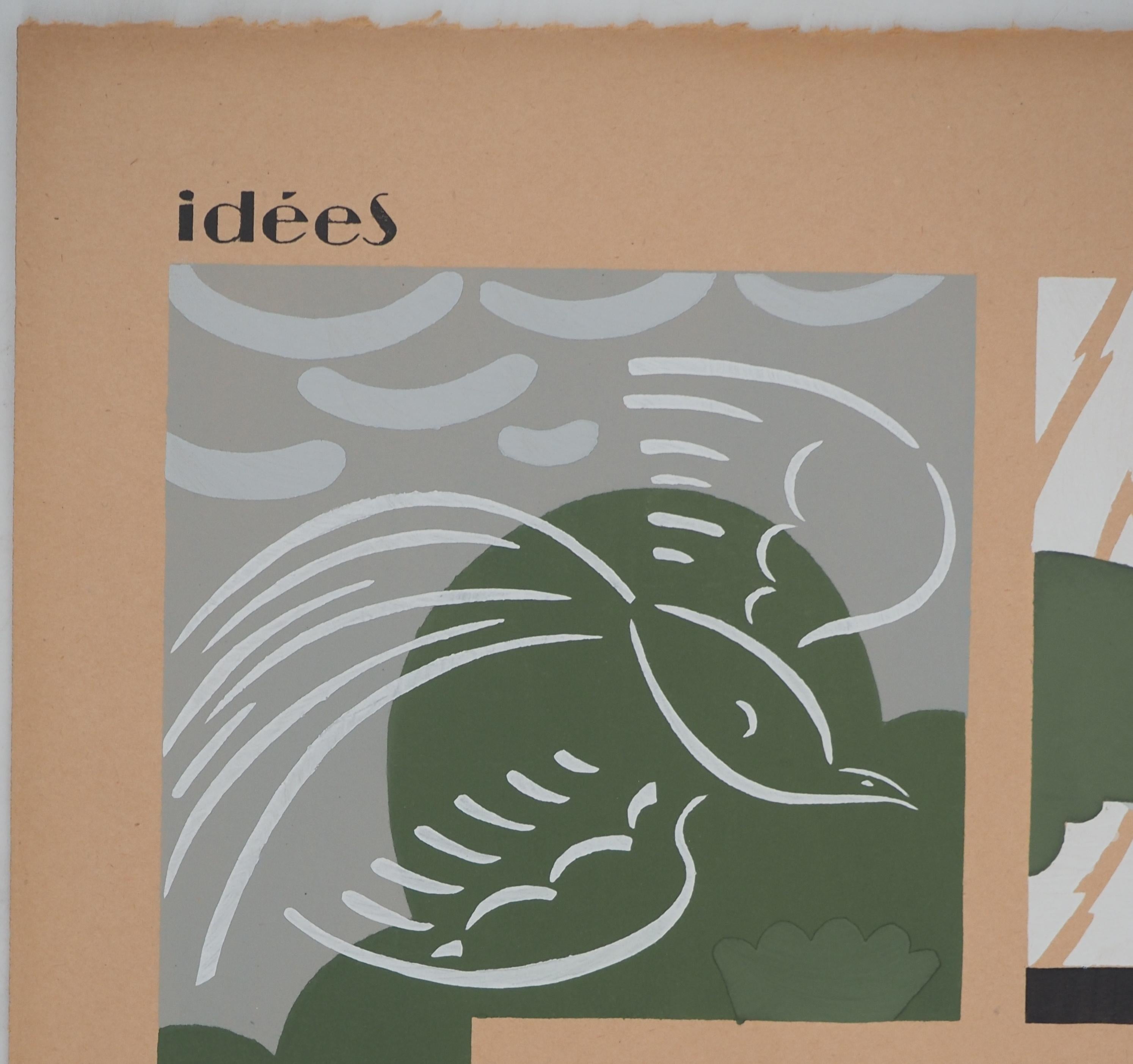 La ciudad gris, 1933 - Litografía original - Print Art Decó de Jacques Camus