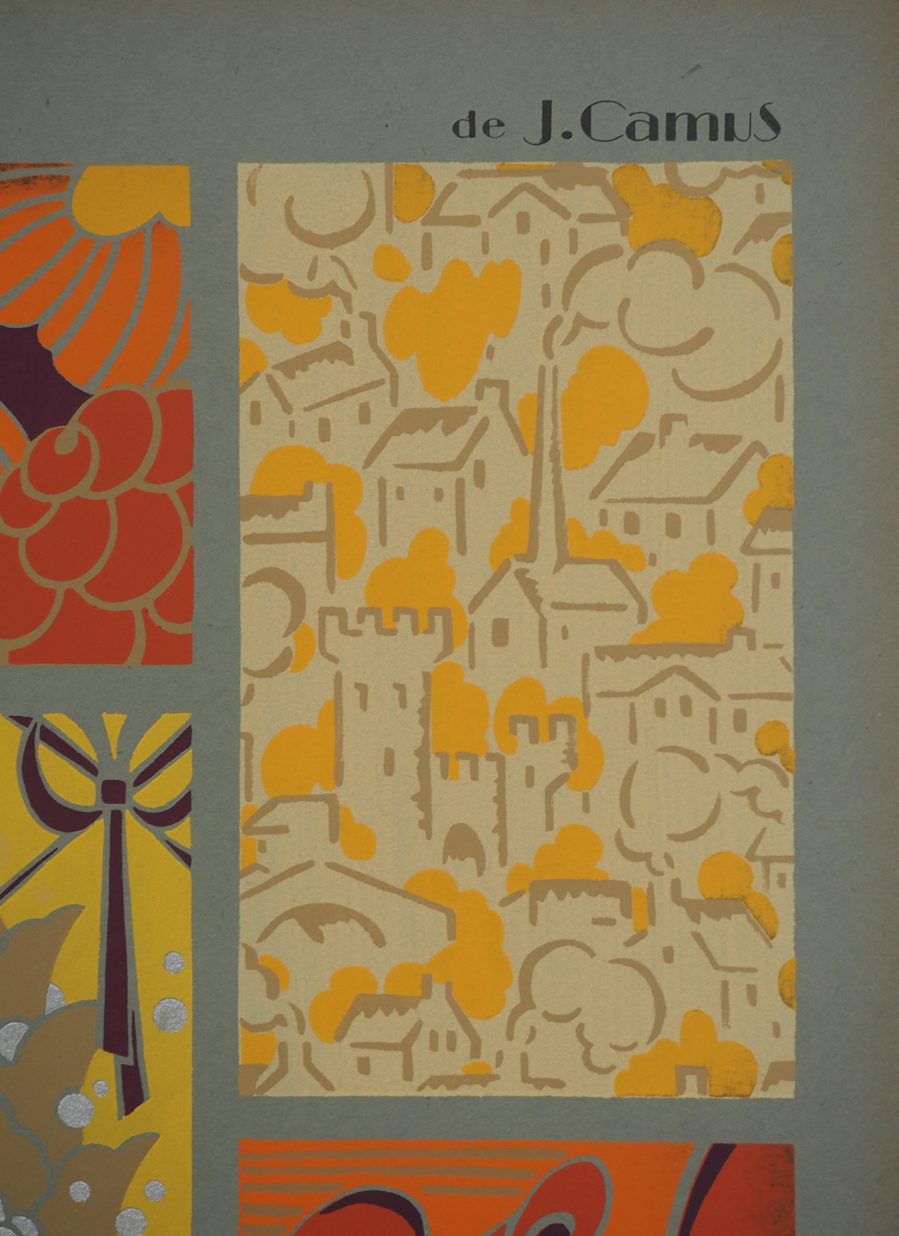 El castillo amarillo, 1933 - Litografía original - Print de Jacques Camus