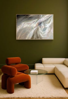 French Abstract Impressionism Landscape, Mid-Century Oil on Canvas