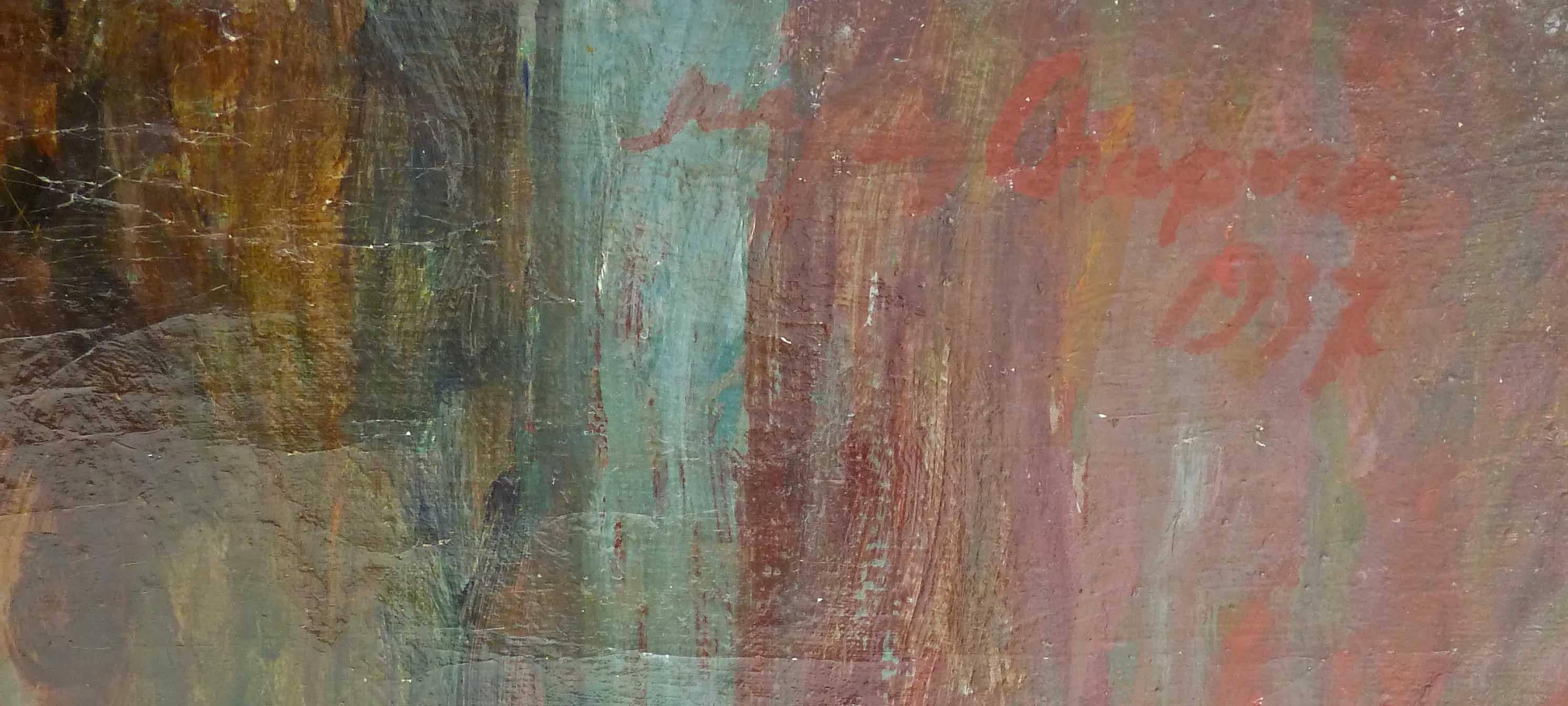 Femme tenant un orange - Expressionniste Painting par Jacques Chapiro