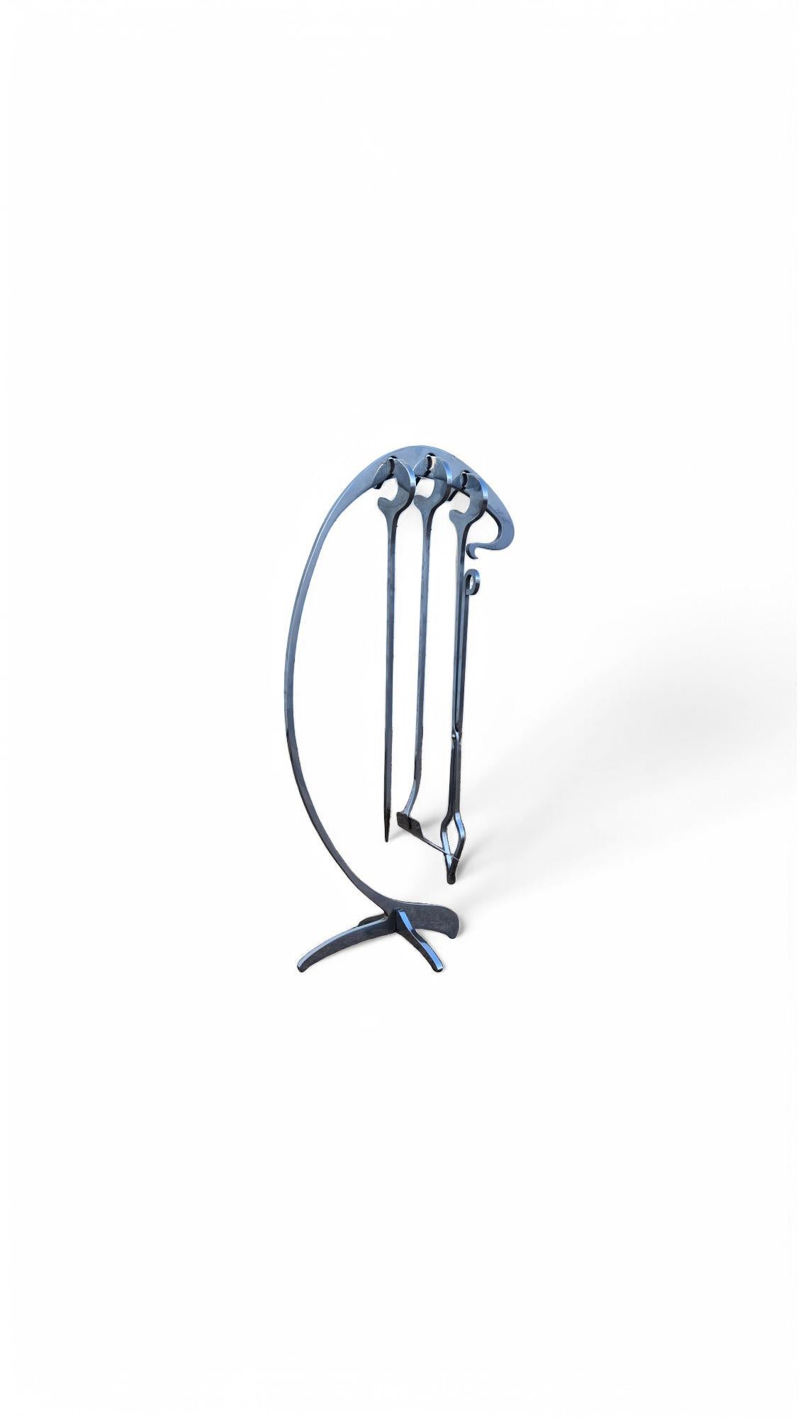 Jacques Charles Chrome Fire Place Tools For Sale 1