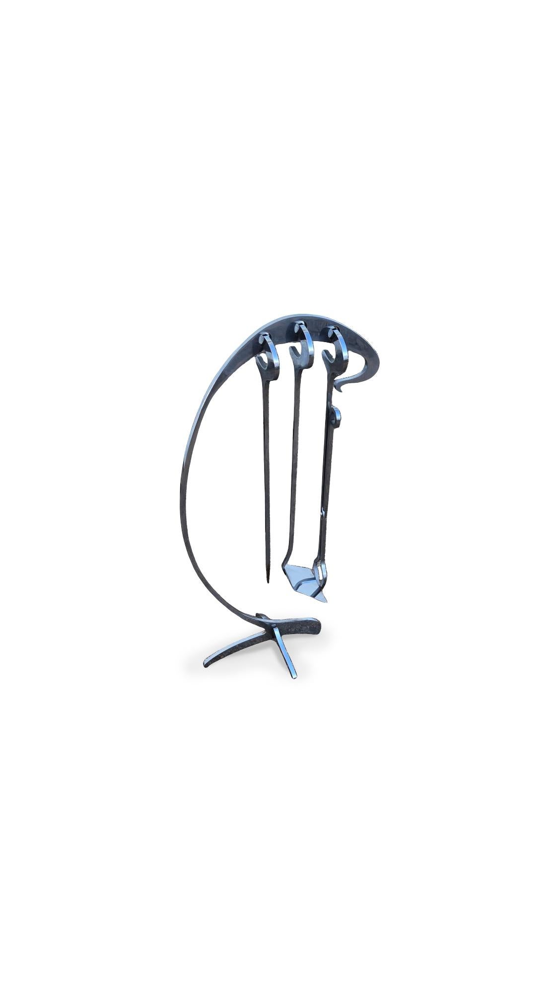 Jacques Charles Chrome Fire Place Tools For Sale 4