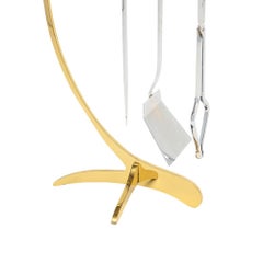 Attrezzi per caminetto Jacques Charles, Ottone, Nichel Cromo