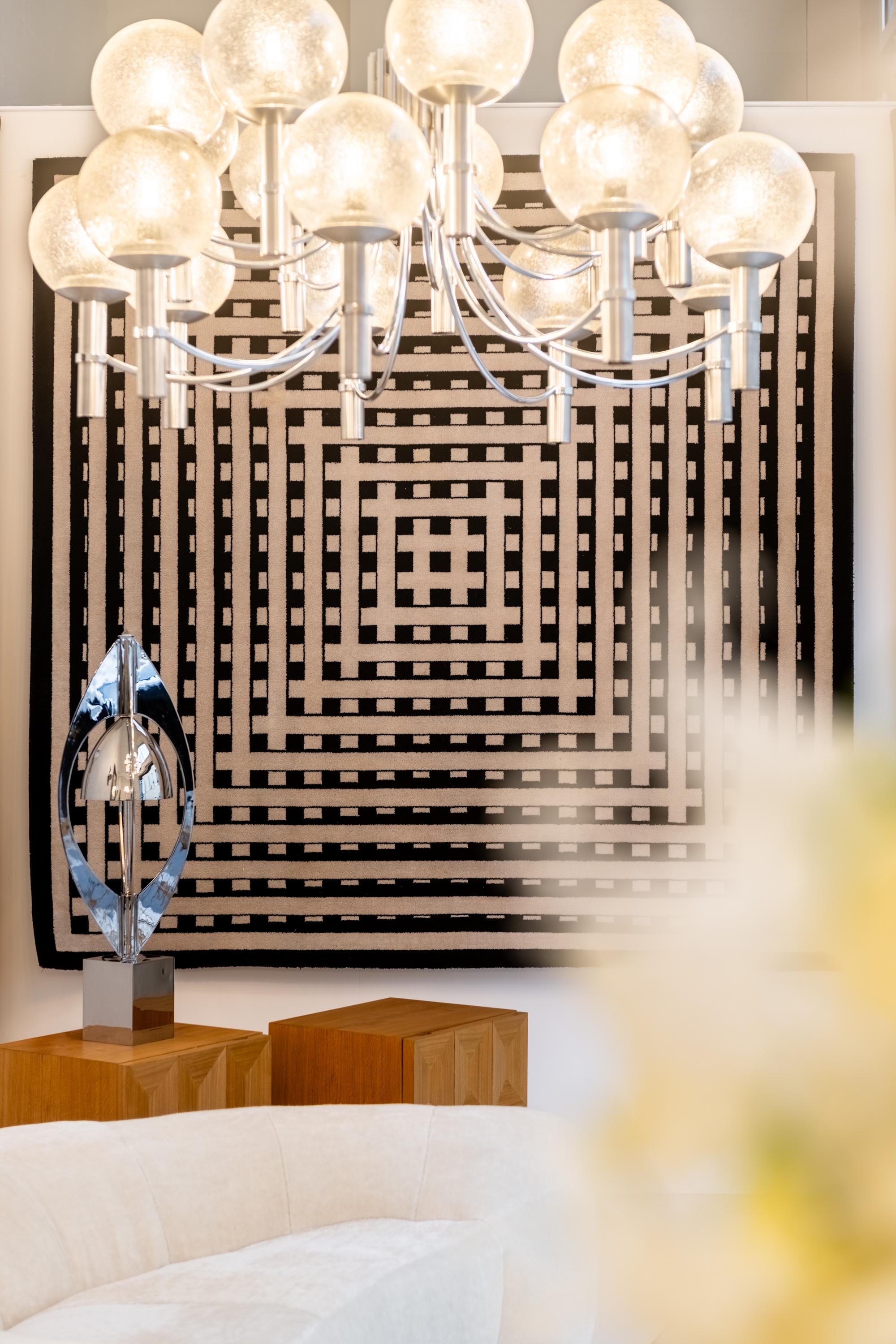 Jacques Charles für Maison Charles Ogive, Metalllampe aus Nickel, 1965 im Angebot 5