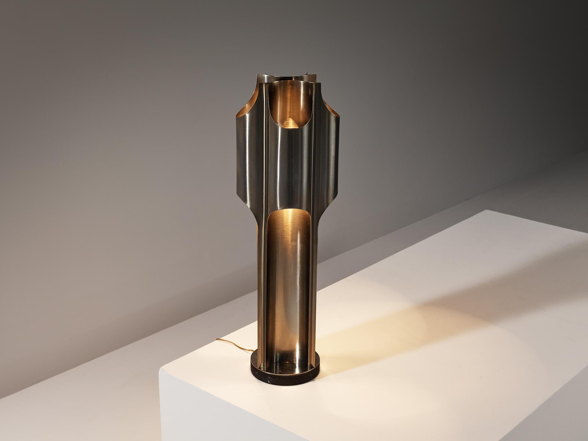 Late 20th Century Jacques Charles for Maison Charles 'Orgue' Lamp in Stainless Steel