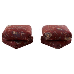 Used Jacques Charpentier for Jansen pair of ottomans Métaphores upholstery 1970s 
