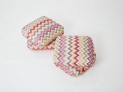 Jacques Charpentier for Maison Jansen pair of ottomans Missoni upholstery 1970s