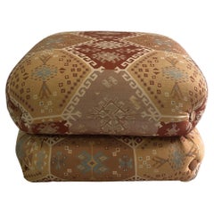 Jacques Charpentier Maison Jansen pouf rotatif en Pierre Frey 1970