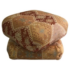 Jacques Charpentier Maison Jansen Rotating Ottoman Footstool in Pierre Frey 1970
