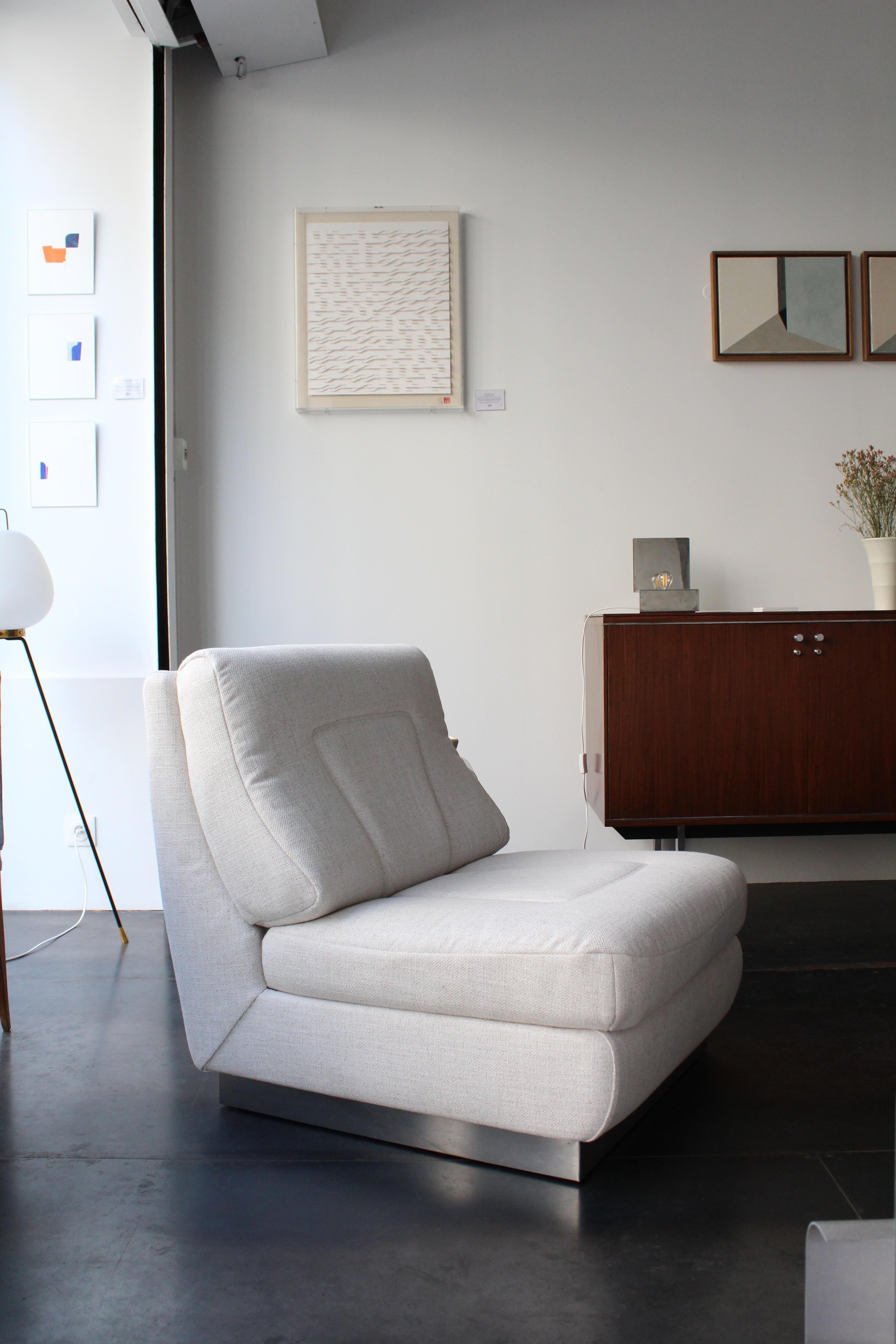Français Chaise longue et pouf Jacques Charpentier, 1970 en vente