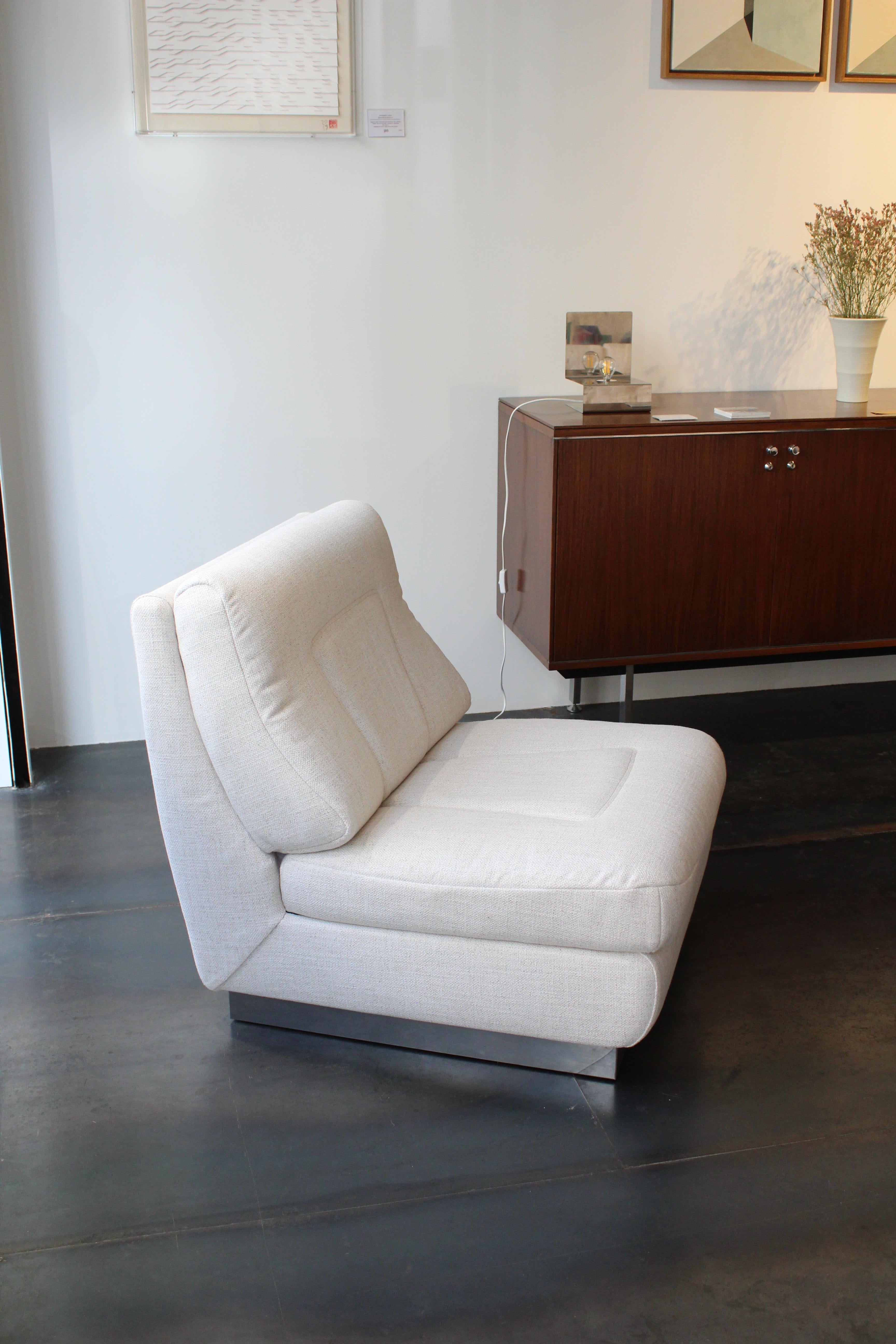 Fin du 20e siècle Chaise longue et pouf Jacques Charpentier, 1970 en vente