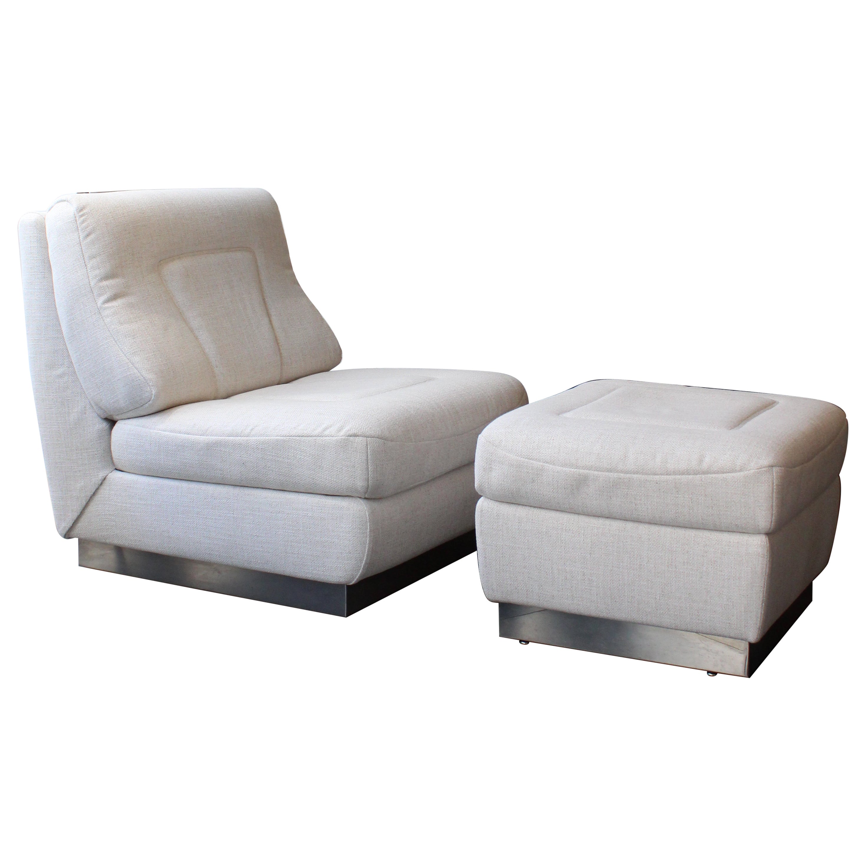 Chaise longue et pouf Jacques Charpentier, 1970