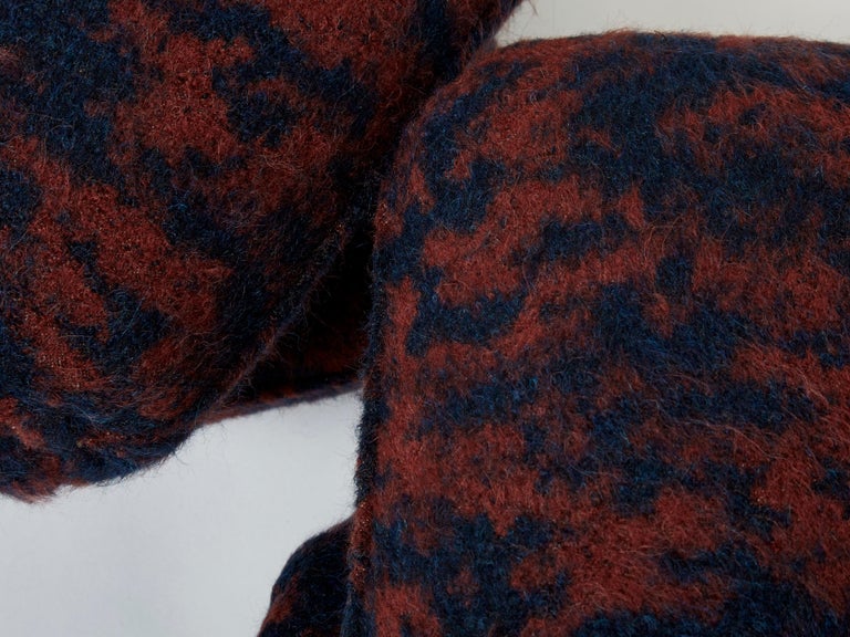 Jacques Charpentier Pair of Ottomans Stools Alpaca Maison Jansen, 1970s ...