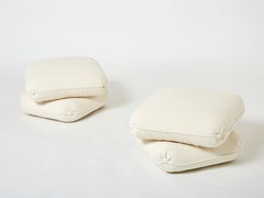 Jacques Charpentier paire de poufs tabourets bouclé Maison Jansen 1970