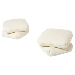 Jacques Charpentier Pair of Ottomans Stools Bouclé Maison Jansen, 1970s
